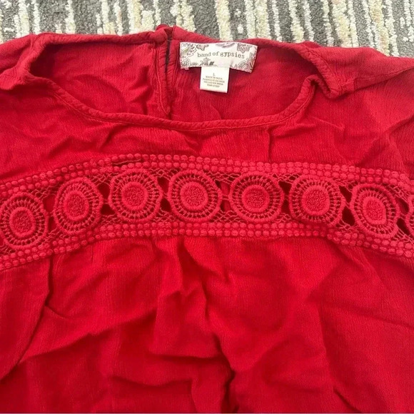 Women’s Band Of Gypsies Red Crop Top Size Large - Picture 3 of 5